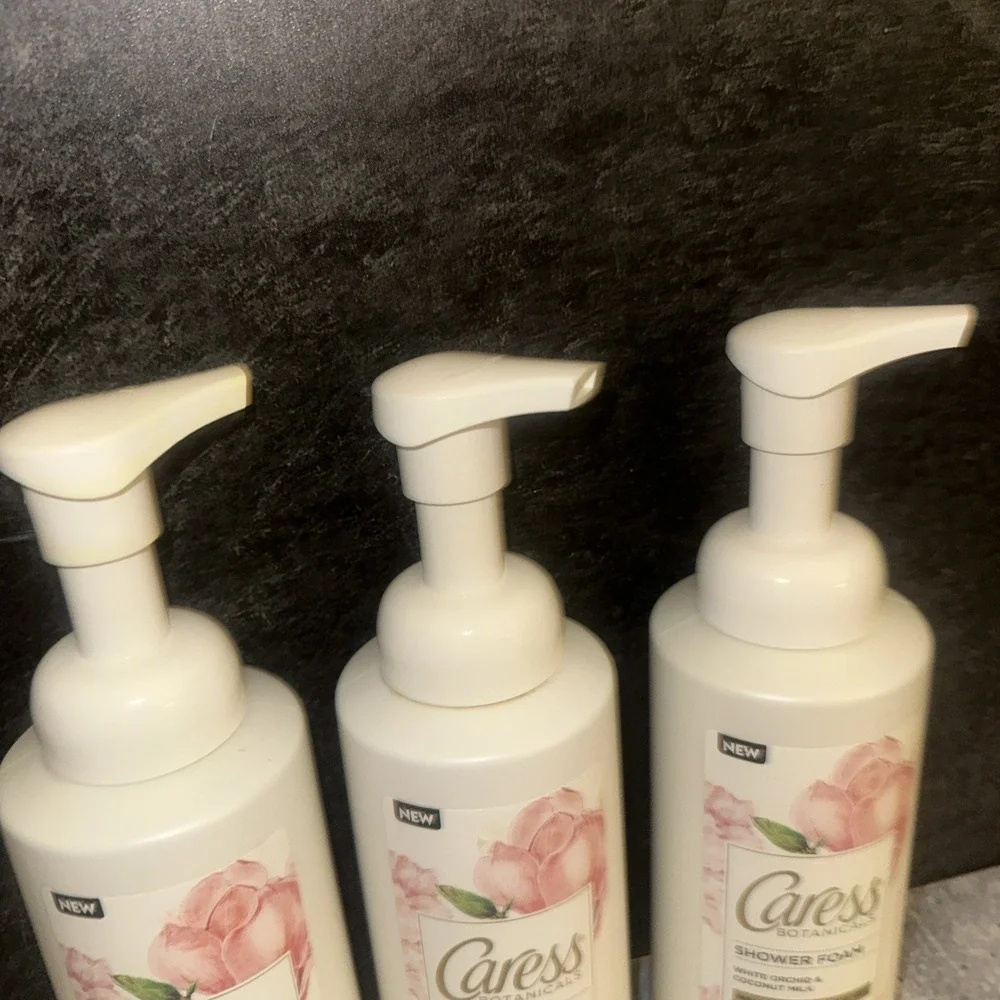 3 Lot Caress Botanicals White Orchid & Coconut Milk Shower Foam 13.5 oz 400ml